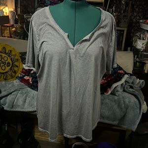 Grey V neck top